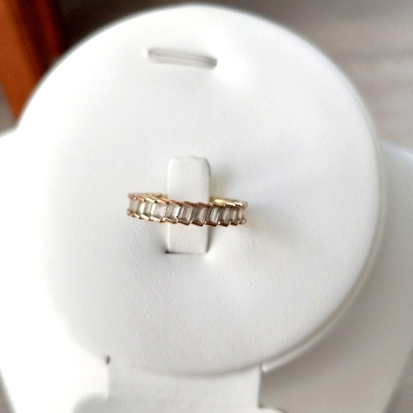 Vintage GP CZ Emerald Cut Baguette Style Gemstone Ring, Size 6 - Picture 7 of 14